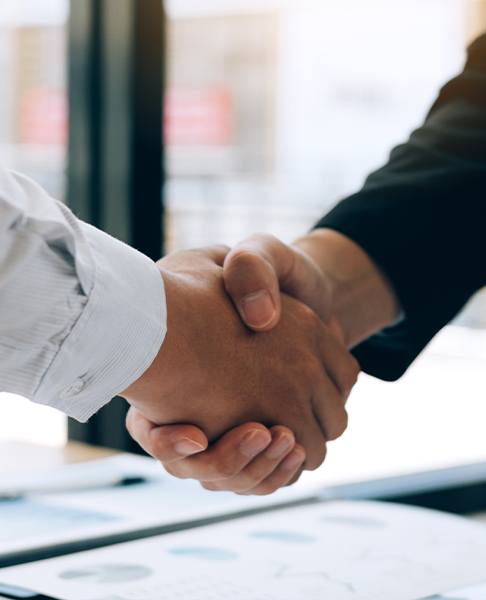 Two people shaking hands