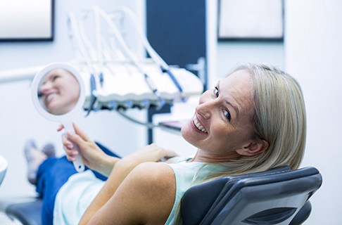 Woman before IV sedation in Dallas